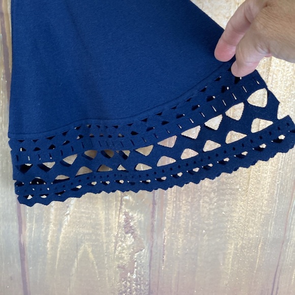 💵Milly Cutout Bell Sleeve Navy Knit Sweater Size P - Picture 8 of 13